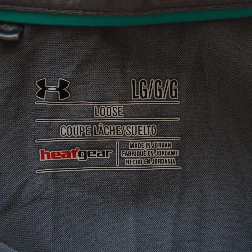 Under Armour Polo Shirt Mens Large HeatGear Golf Short Sleeve Stellar Drilling‎